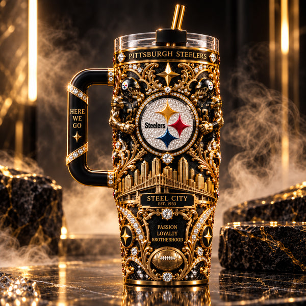 PIT Steel City Heritage - Ornate Gold Emblem Tumbler - main