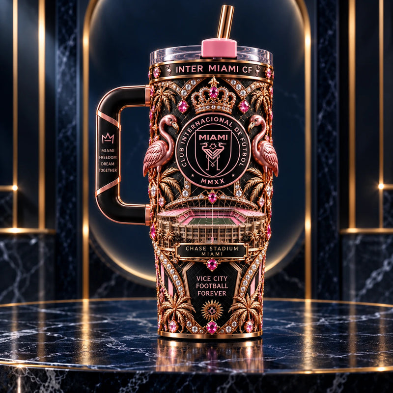 MIA Ornament Study - Flamingos, Palms and Rose-Gold Elegance