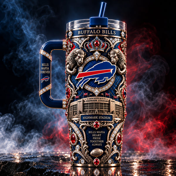 BUF Regalia - Crown, Bison and Stadium in Ornate Blue - main
