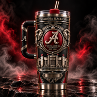 ALA Black Card - Crimson Crest and Bronze Relief Tumbler