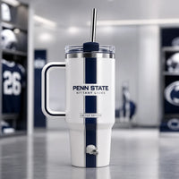PSU Center Stripe - Navy and White Tumbler Composition
