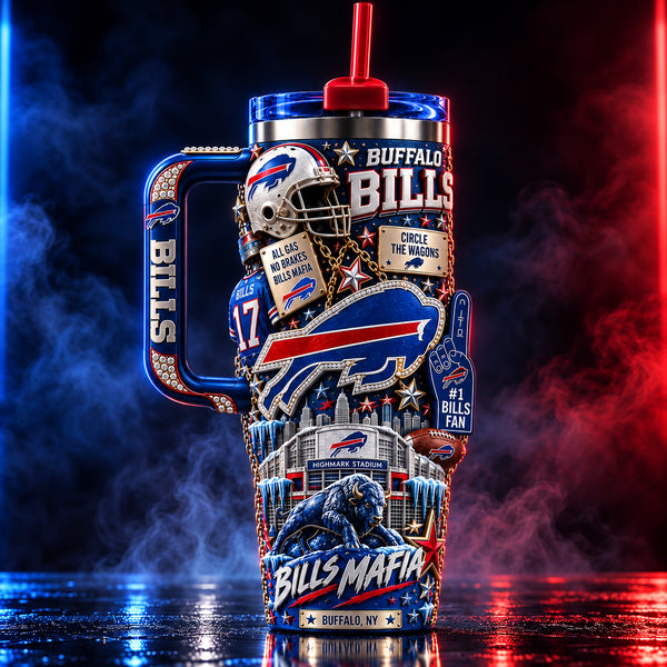 BUF Circle The Wagons - Bills Mafia Collage Tumbler - main