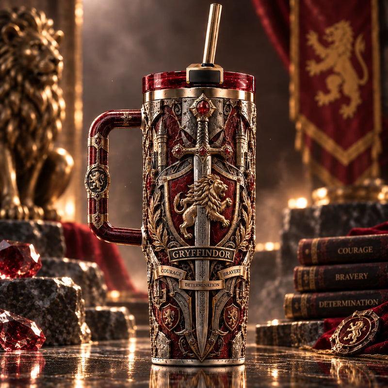 Crest of Courage - Lion, Sword and Heraldic Restraint