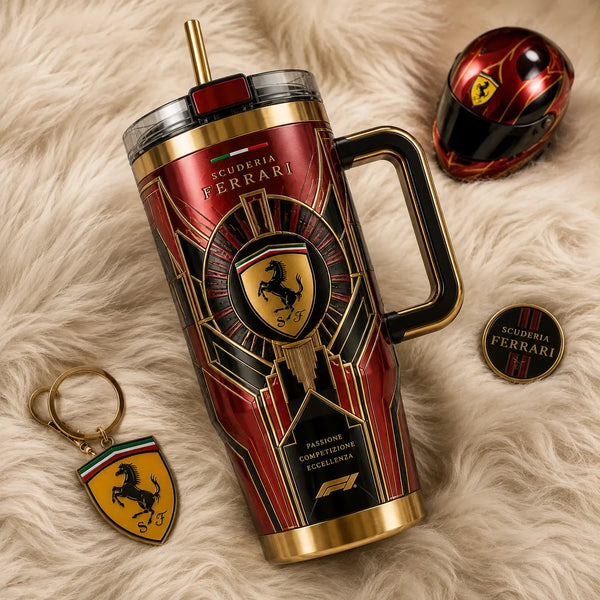 SF Deco Crest - Crimson and Gold Tumbler - main