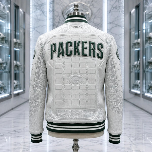 GB 1967 - Ivory Panel Varsity Jacket in Team Green - main