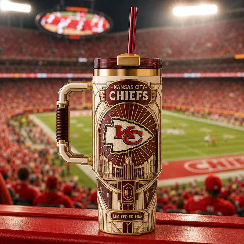 KC Arrowhead Emblem - Art Deco Tumbler Composition
