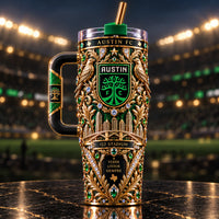 ATX Verde - Crest, Skyline and Gold Filigree Tumbler