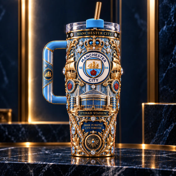 MCI Crest Royale - An Ornate Blue and Gold Tumbler - main