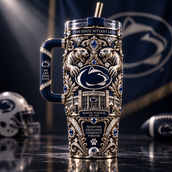 PSU Tradition Forever - Ornate Navy and Gold Tumbler - main