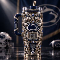 PSU Tradition Forever - Ornate Navy and Gold Tumbler