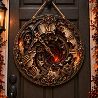 Hour of Embers - Gothic Clockface Round Wood Sign