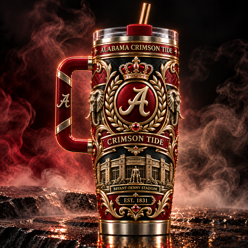 ALA in Crimson and Gold - A Heraldic Tumbler Crest