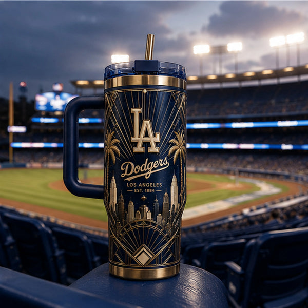 LAD Deco - Gold Linework and Midnight Blue Drinkware - main