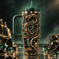 Ambition in Green and Gold - Serpent Crest Tumbler