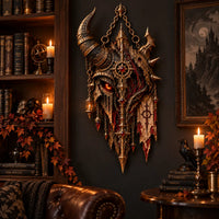 Gilded Sentinel - Horned Silhouette Heteromorphic Wood Sign