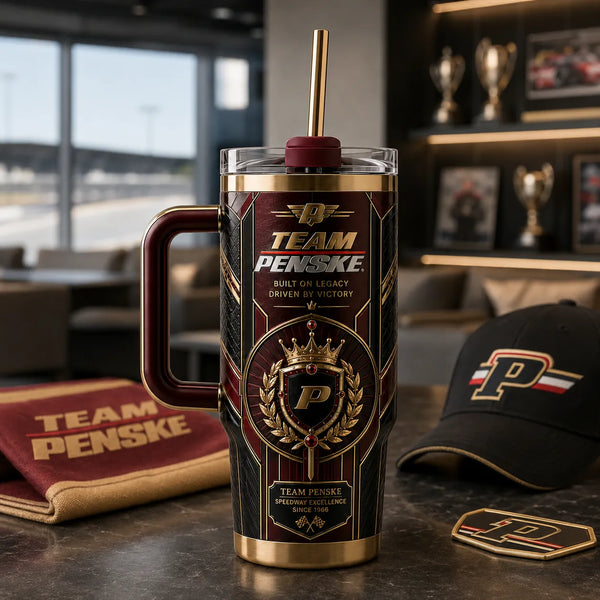 Crown and Laurel - Heritage Crest Tumbler in Oxblood and Gold - main