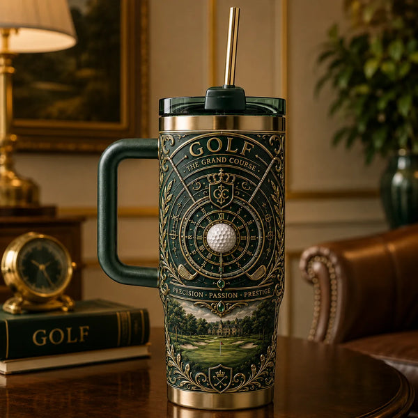 The Grand Course - Heritage Green and Gilt Tumbler - main