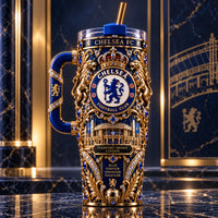 CHE Royal Blue - Ornate Crest Tumbler in Gold Relief