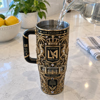 LAFC - Black and Gold Crest, Ornate Wraparound Tumbler