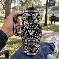 LV Silver & Black - Raider Nation Collage Tumbler