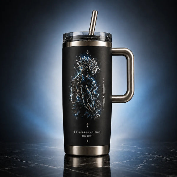 Storm Anatomy - Monochrome Lightning Warrior Tumbler - main