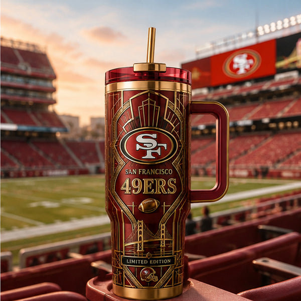 SF - Art Deco Lines in Crimson and Gold - main