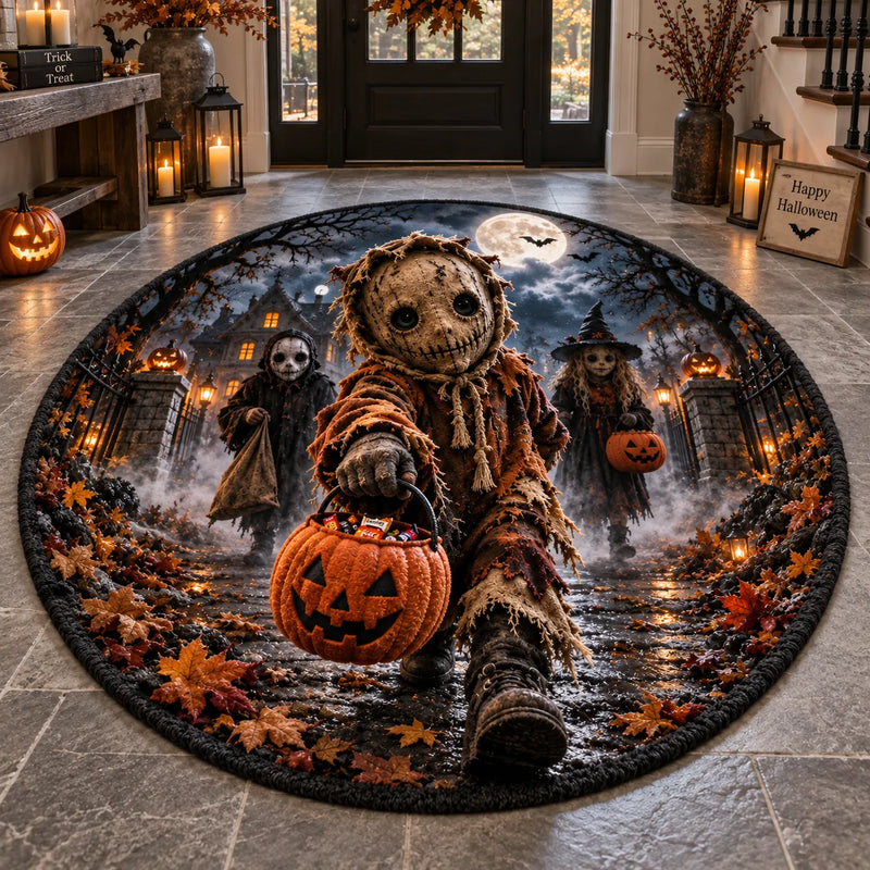 Sam Walks the Moonlit Path - Halloween Rug
