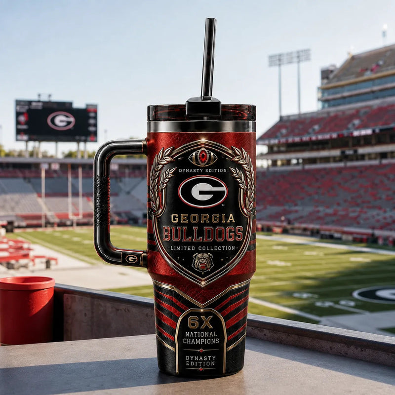 UGA Heritage Crest - Crimson and Black Tumbler Composition