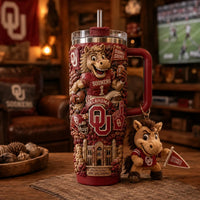 OU Crimson Collage - Sooner Mascot Wraparound Tumbler