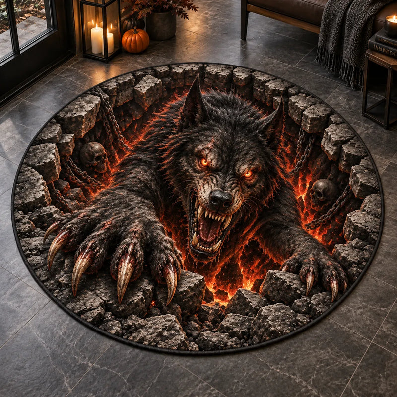 Breach Point - Molten Pit Werewolf Round Rug
