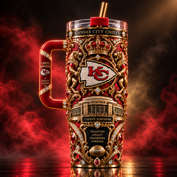 KC Regalia - Ornamental Crest Tumbler in Crimson and Gold - main
