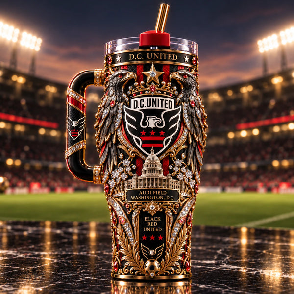 DC Heraldry - Black, Red and Gilded Crest Tumbler - main