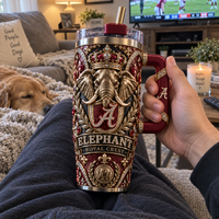 Crimson Crest - ALA Elephant Regalia in Gold and Jewel Detail