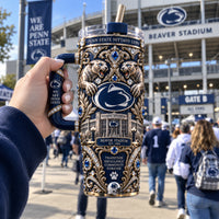 PSU Tradition Forever - Ornate Navy and Gold Tumbler