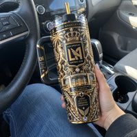 LAFC - Black and Gold Crest, Ornate Wraparound Tumbler