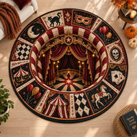 Big Top Nocturne - Circus Medallion Round Rug